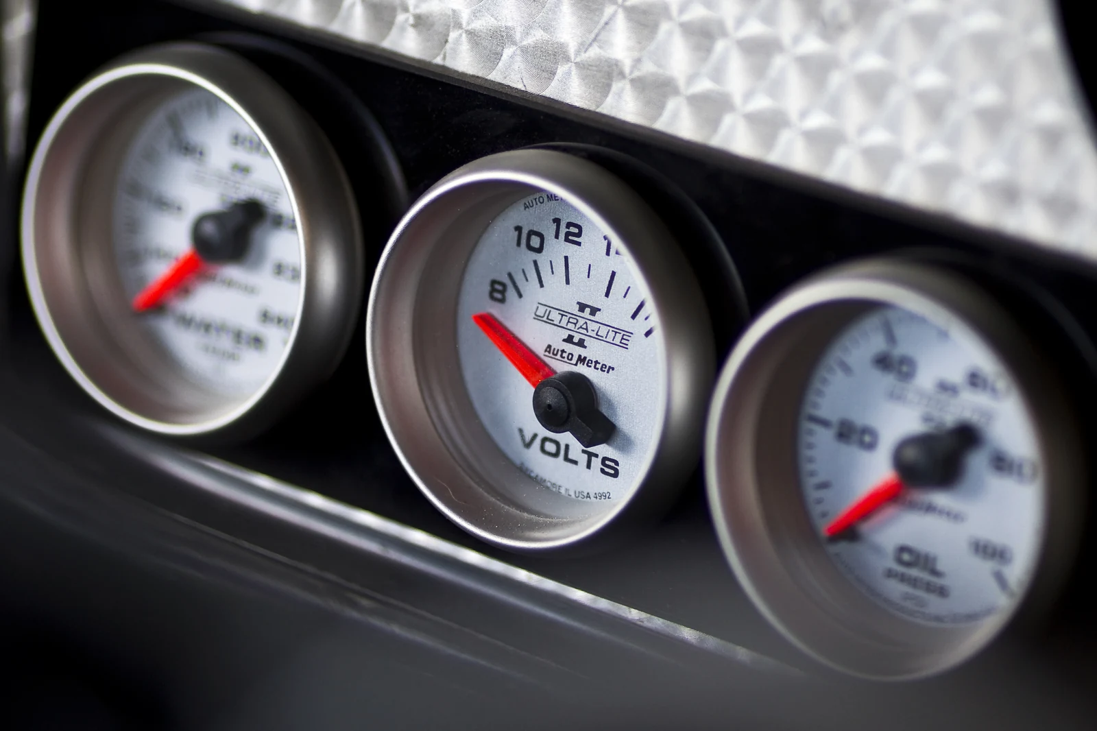 Gauge cluster on a performance engine at Heath Automotive